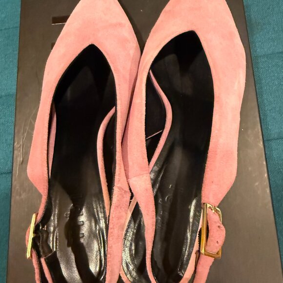 TIBI 'LIA' Pink Suede Slingback Heels (1 inch) Size 39,5.  Very good condition. - Picture 2 of 5